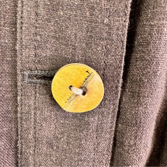 Togo Brown Linen Button Belted Blazer Jacket Size Medium - Picture 6 of 11